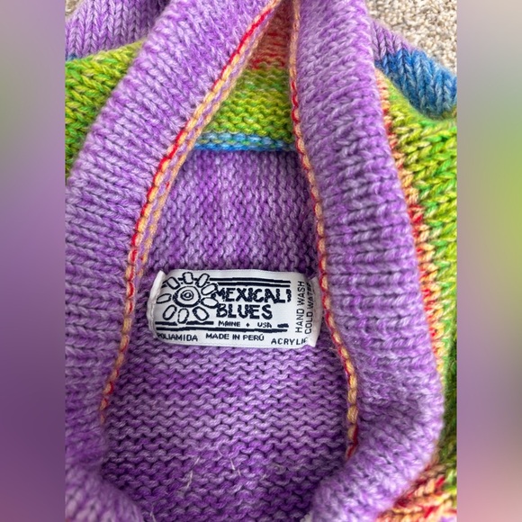 Mexicali Blues Peruvian Hand Knit zip up hooded sweater little girls acrylic - Picture 6 of 10